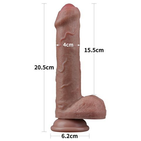 DILDO 8'' DUAL LAYERED SILICONE COCK 24-0517 DILDO 8'' DUAL LAYERED SILICONE COCK 24-0517