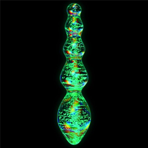 DILDO GLOW-IN-THE-DARK TWILIGHT GLEAM GLASS 24-0447 DILDO GLOW-IN-THE-DARK TWILIGHT GLEAM GLASS 24-0447