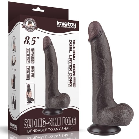 8.5'' SLIDING SKIN DUAL LAYER DONG BLACK 24-0549 8.5'' SLIDING SKIN DUAL LAYER DONG BLACK 24-0549