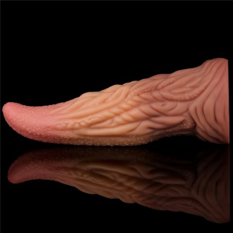 DILDO 10'' DUAL LAYERED PLATINUM SILICONE TONGUE 24-0228 DILDO 10'' DUAL LAYERED PLATINUM SILICONE TONGUE 24-0228