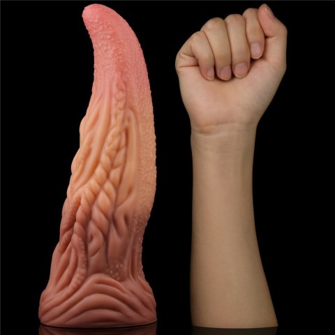 DILDO 10'' DUAL LAYERED PLATINUM SILICONE TONGUE 24-0228 DILDO 10'' DUAL LAYERED PLATINUM SILICONE TONGUE 24-0228