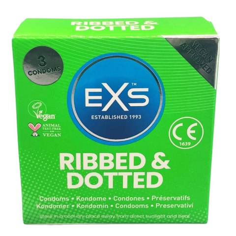 PREZERWATYWY 3 SZT. EXS RIBBED AND DOTTED 38-0005 EXS PREZERWATYWY 3 SZT. EXS RIBBED AND DOTTED 38-0005 EXS