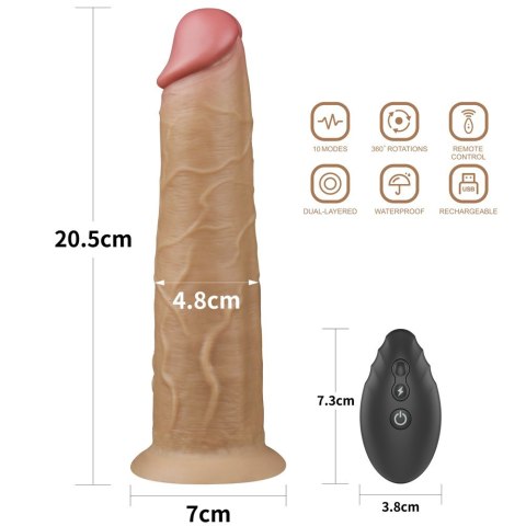 WIBRATOR 8.0'' DUAL LAYERED PLATINUM SILICONE ROTATOR 24-0155 WIBRATOR 8.0'' DUAL LAYERED PLATINUM SILICONE ROTATOR 24-0155