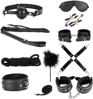 ZESTAW BDSM SET BONDAGE KIT 10 PIECES BLACK GUILTY TOYS 29-0083 Guilty Toys