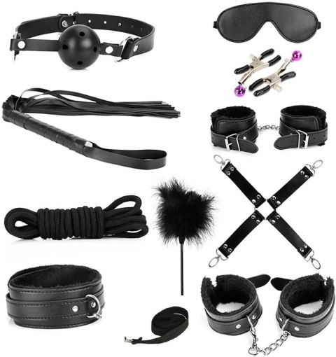 ZESTAW BDSM SET BONDAGE KIT 10 PIECES BLACK GUILTY TOYS 29-0083 Guilty Toys