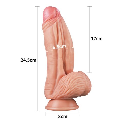 DILDO 10'' DUAL LAYERED PLATINUM SILICONE COCK - FLESH 24-0229 LOVETOY DILDO 10'' DUAL LAYERED PLATINUM SILICONE COCK - FLESH 24-0229 LOVETOY