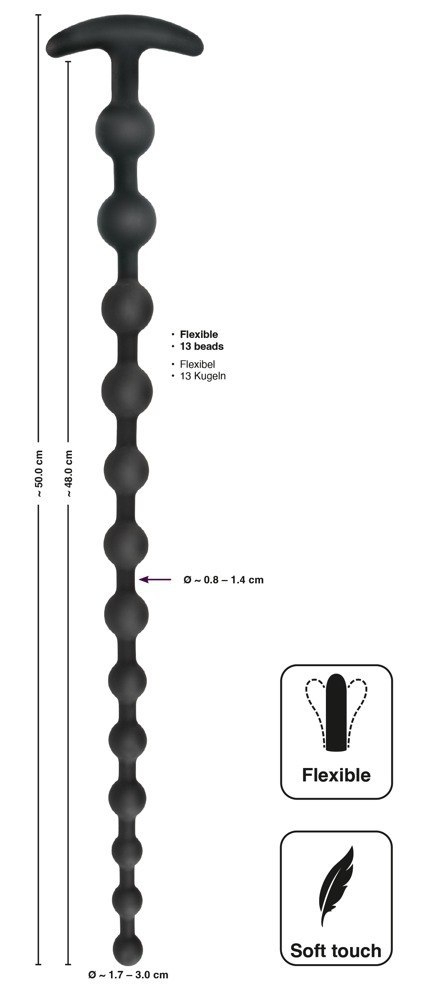 KULKI ANALNE BLACK VELVETS ANAL BEADS SILIC 14-7020 Black Velvets