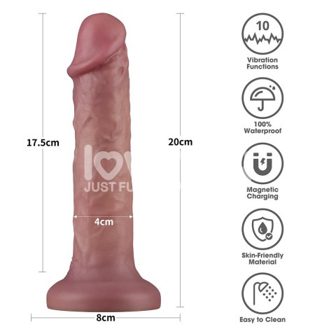 WIBRATOR 8'' VIBRATING DUAL DENSITY POWER COCK 24-0570 LOVETOY