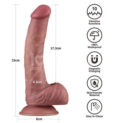 WIBRATOR 9'' VIBRATING DUAL DENSITY POWER COCK 24-0572 LOVETOY