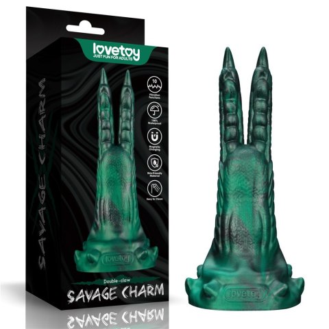 WIBRATOR SAVAGE CHARM DOUBLE-CLAW VIBRATING SILICONE DILDO 24-0584 LOVETOY