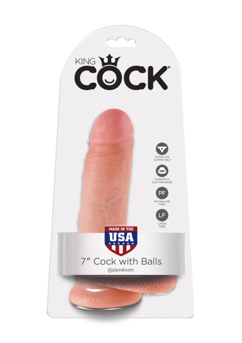 Dildo-cock 7 inch w/ balls flesh